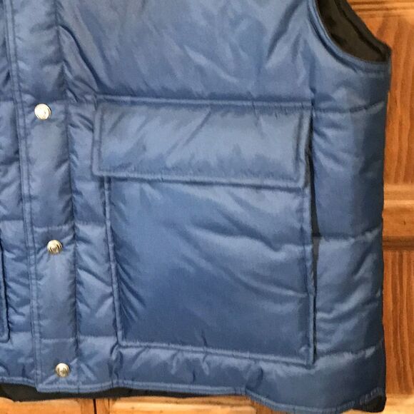 Haband Quilted Nylon Puffer Vest Men's 2XL Blue Hook & Loop Pockets Snap Front - Picture 6 of 10